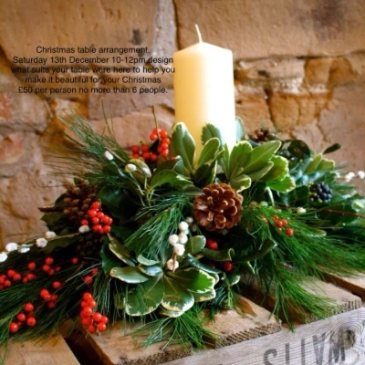 Christmas Table Arrangement Work-shop 13th December 10-12 pm - Design your own Christmas Table Arrangement with professional guidances, to suite your own taste and creativity
